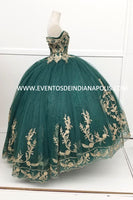 VESTIDO DE XV GREEN CHF3006EIE18W35